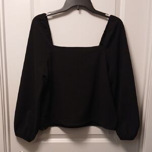 Madewell Black Square Neck Blouse